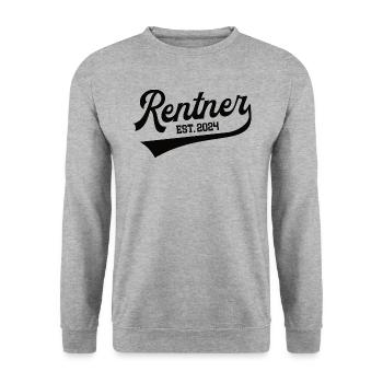 Rentner 2024 Rentenbeginn Rente in 24 Ruhestand - Unisex Pullover - Weißgrau meliert - Vorne - Alina (178cm) & Michal (187cm)