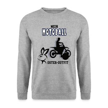 Motoball Spieler Ostern Motoballer Oster Geschenk - Unisex Pullover - Weißgrau meliert - Vorne - Alina (178cm) & Michal (187cm)
