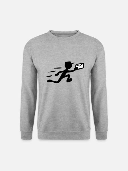 Postbote Zusteller Kurier Briefträger Geschenkidee - Unisex Pullover - Weißgrau meliert