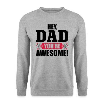 Awesome Daddy - Unisex Pullover - Weißgrau meliert - Vorne - Alina (178cm) & Michal (187cm)