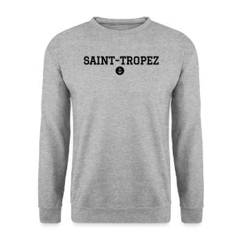 Saint-Tropez - Marine-Ankermedaillon - Unisex Pullover - Weißgrau meliert - Vorne - Alina (178cm) & Michal (187cm)