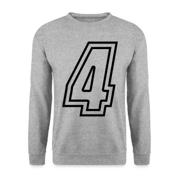 4 Numéro de numéro - Sweat-shirt Unisexe - gris chiné - Devant - Alina (178cm) & Michal (187cm)