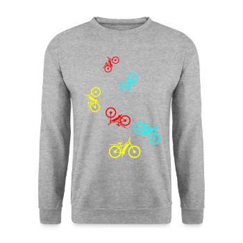ebike fahrrad - Unisex Pullover - Weißgrau meliert - Vorne - Alina (178cm) & Michal (187cm)
