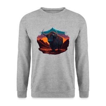 Yak Sunrise - Sweat-shirt Unisexe - gris chiné - Devant - Alina (178cm) & Michal (187cm)