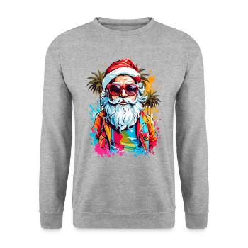 Cool Santa Claus - Unisex Sweatshirt - salt & pepper - Front - Alina (178cm) & Michal (187cm)
