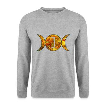 Moon Phases E 38 J - Unisex Sweatshirt - salt & pepper - Front - Alina (178cm) & Michal (187cm)
