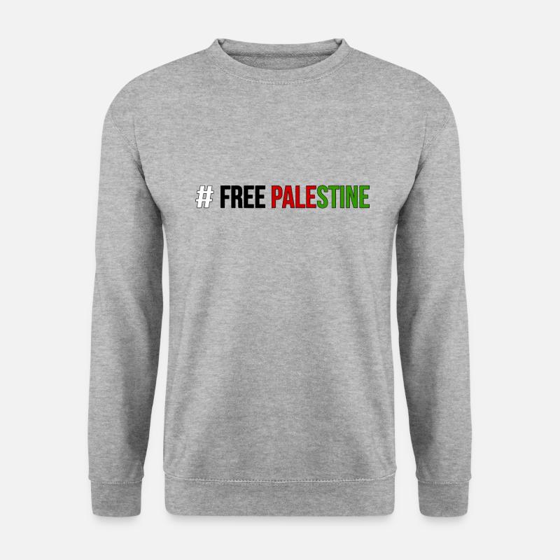 FREE PALESTINE - Unisex Pullover - Weißgrau meliert