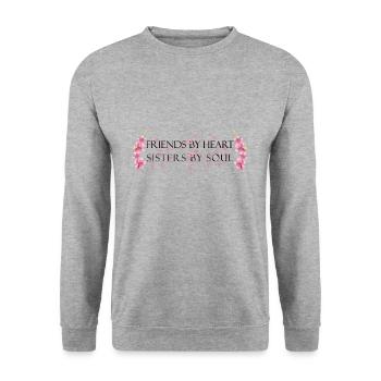BFF - Beste Freunde für immer Geschenk - Unisex Pullover - Weißgrau meliert - Vorne - Alina (178cm) & Michal (187cm)