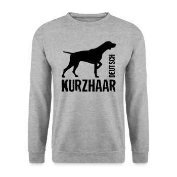 Deutsch Kurzhaar solo Vario 2 - Unisex Pullover - Weißgrau meliert - Vorne - Alina (178cm) & Michal (187cm)