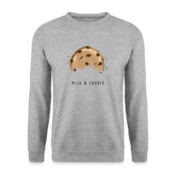 MILK AND COOKIE - Cute Design - Unisex Sweatshirt - salt & pepper - Front - Alina (178cm) & Michal (187cm)