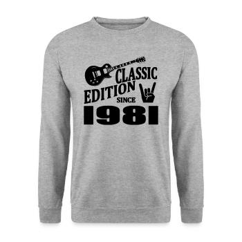 Klassische Ausgabe seit 1981 - Unisex Pullover - Weißgrau meliert - Vorne - Alina (178cm) & Michal (187cm)