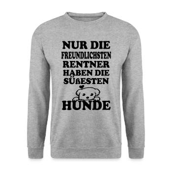 Retraités chiens mignons - Sweat-shirt Unisexe - gris chiné - Devant - Alina (178cm) & Michal (187cm)