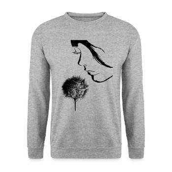 Dandelion Women's Face - Unisex Sweatshirt - salt & pepper - Front - Alina (178cm) & Michal (187cm)