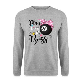Jouez comme une piscine boss - Sweat-shirt Unisexe - gris chiné - Devant - Alina (178cm) & Michal (187cm)