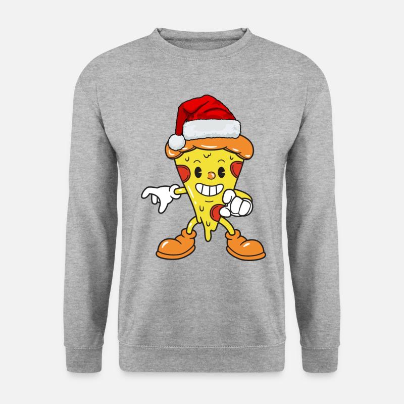 Pizza Weihnachten. Weihnachtsgeschenk - Unisex Pullover - Weißgrau meliert