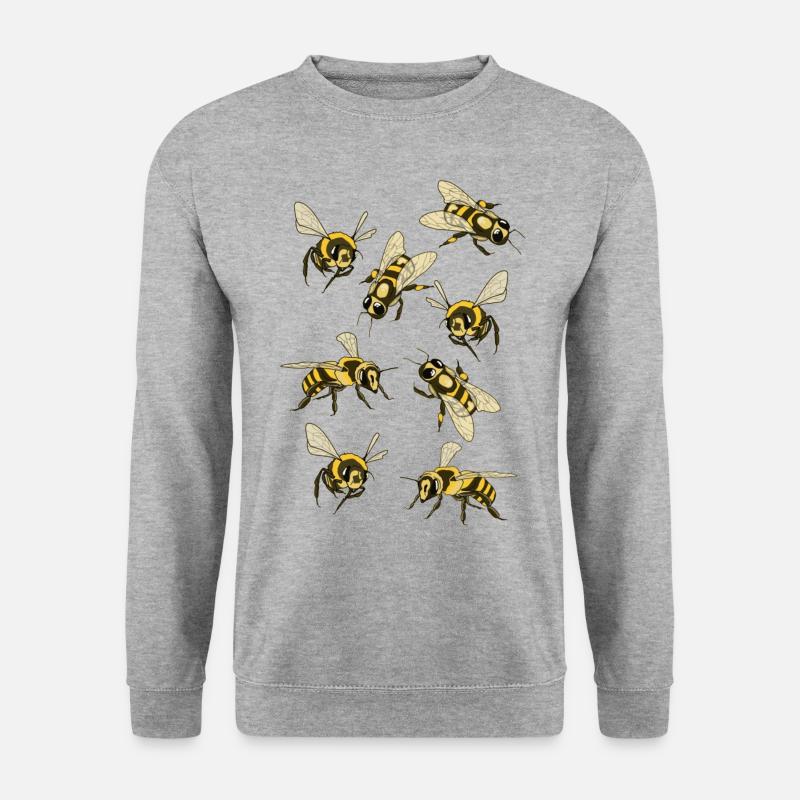 Bienen - Unisex Pullover - Weißgrau meliert