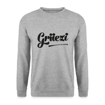 Grüezi Schweiz Schweizer Schweizerdeutsch Schweiz - Unisex Pullover - Weißgrau meliert - Vorne - Alina (178cm) & Michal (187cm)