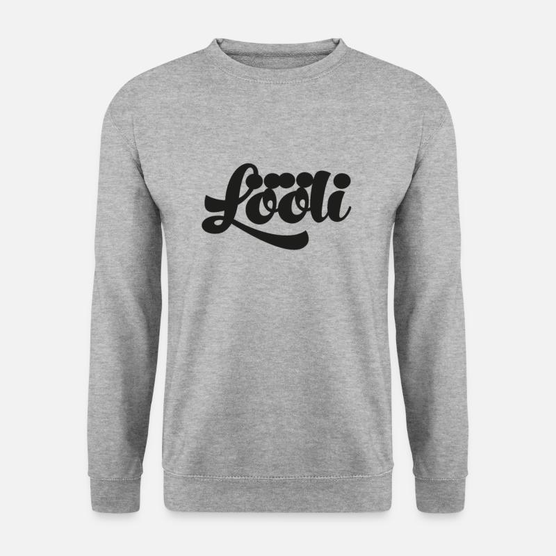 Lööli Schweizerdeutsch Dummkopf Schweiz Schweizer - Unisex Pullover - Weißgrau meliert