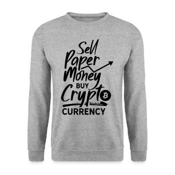 Cryptowährung Krypto Crypto Trader Kryptowährung - Unisex Pullover - Weißgrau meliert - Vorne - Alina (178cm) & Michal (187cm)