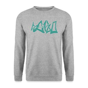 Seko Graffiti - Unisex Pullover - Weißgrau meliert - Vorne - Alina (178cm) & Michal (187cm)
