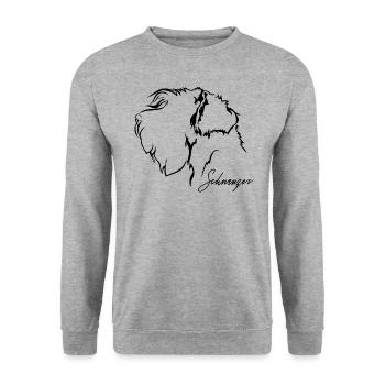 Schnauzer Profile Dogs Dog Wilsigns - Unisex Sweatshirt - salt & pepper - Front - Alina (178cm) & Michal (187cm)