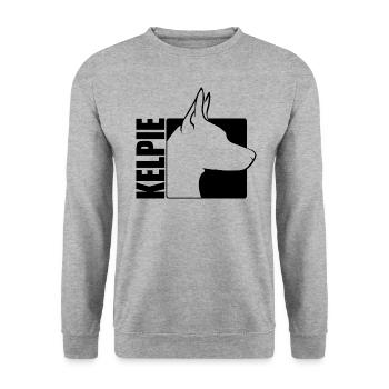 Kelpie Profile Dog Dogs Herding Dog Wilsigns - Unisex Sweatshirt - salt & pepper - Front - Alina (178cm) & Michal (187cm)