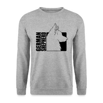 German Shepherd Dog Profile Dogs Dog Wilsigns - Unisex Sweatshirt - salt & pepper - Front - Alina (178cm) & Michal (187cm)