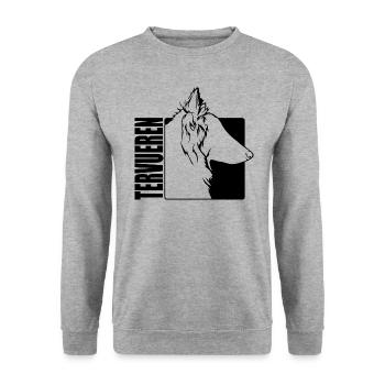 Tervueren Profile Dogs Dog Wilsigns - Unisex Sweatshirt - salt & pepper - Front - Alina (178cm) & Michal (187cm)