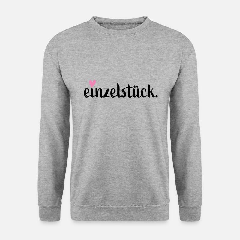 Einzelstück ❤️ Valentinstag - Unisex Pullover - Weißgrau meliert