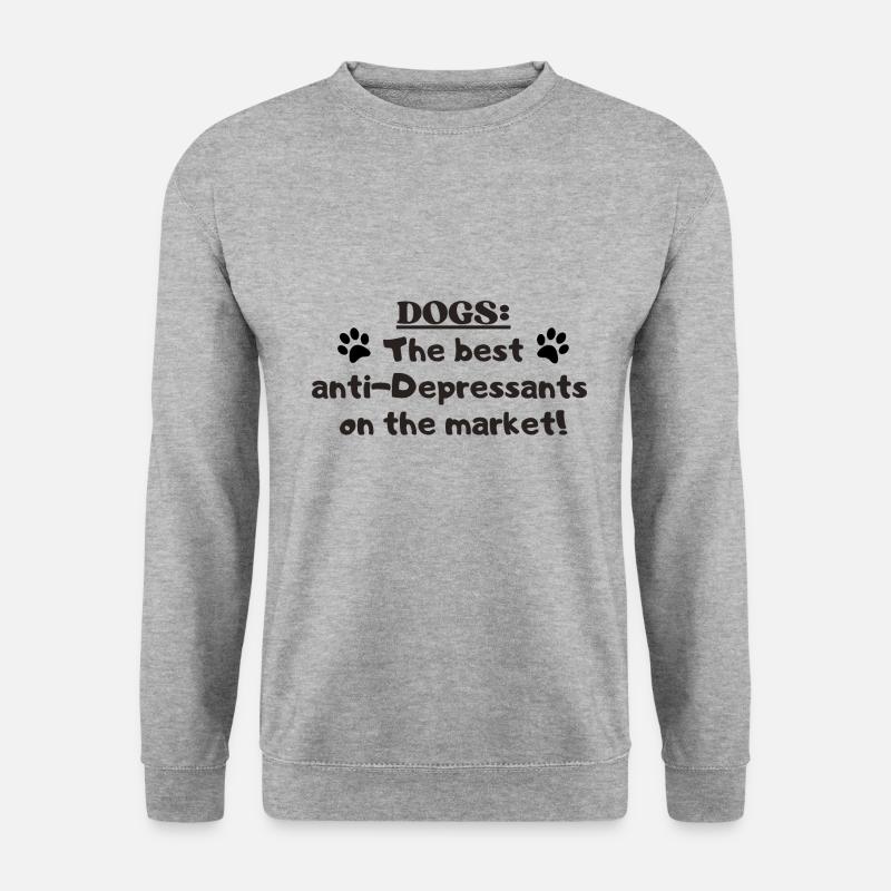 Hundemensch Hundeliebe - Unisex Pullover - Weißgrau meliert