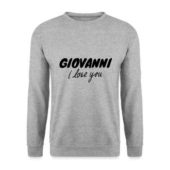 Giovanni i love you - Unisex Sweatshirt - salt & pepper - Front - Alina (178cm) & Michal (187cm)