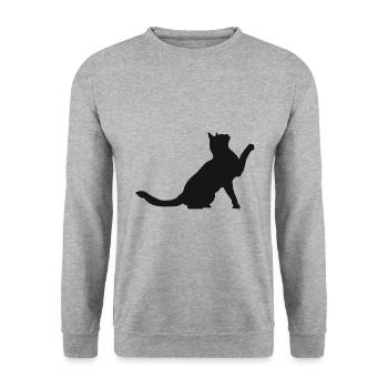 Cat Animal Cat Cute Pet Cats Baby Kitten - Unisex Sweatshirt - salt & pepper - Front - Alina (178cm) & Michal (187cm)