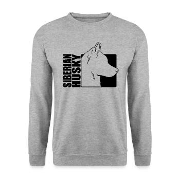 Husky Sibérien Profil Chiens Chien Wilsigns - Sweat-shirt Unisexe - gris chiné - Devant - Alina (178cm) & Michal (187cm)