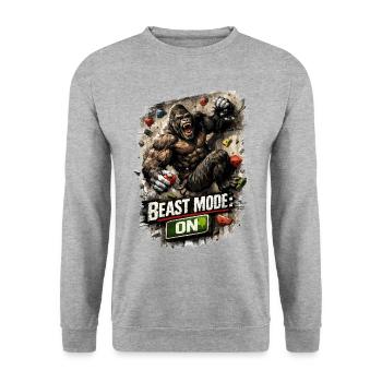 Gorille Mode Bête – Chemise de bloc et d’escalade - Sweat-shirt Unisexe - gris chiné - Devant - Alina (178cm) & Michal (187cm)