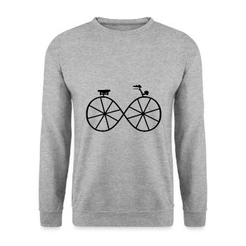 Fahrrad unendlich - Unisex Pullover - Weißgrau meliert - Vorne - Alina (178cm) & Michal (187cm)