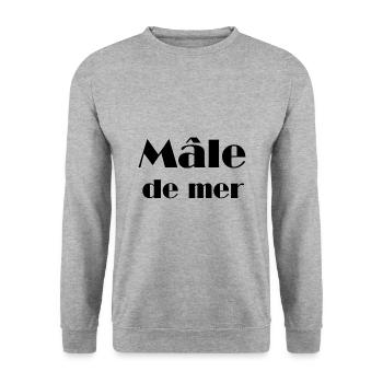 Mal de mer Mâle de mer cadeau marin pêcheur humour - Sweat-shirt Unisexe - gris chiné - Devant - Alina (178cm) & Michal (187cm)