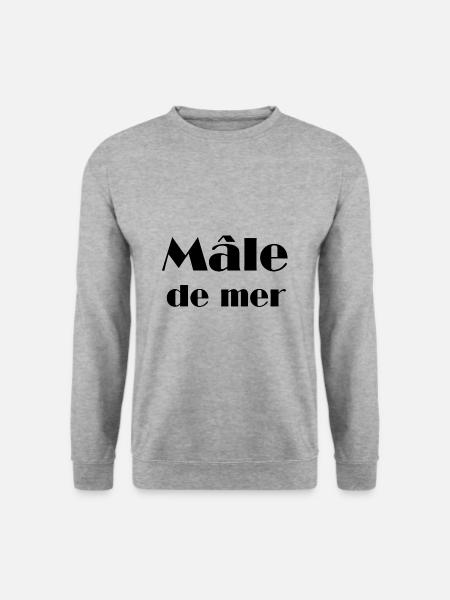 Mal de mer Mâle de mer cadeau marin pêcheur humour - Sweat-shirt Unisexe - gris chiné
