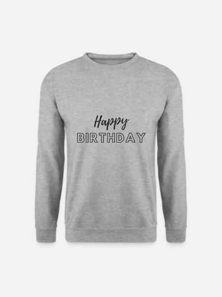 Happy Birthday - Unisex Pullover - Weißgrau meliert