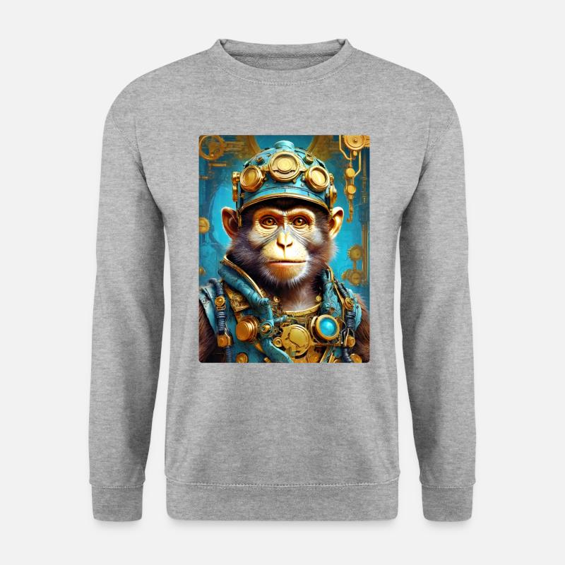 Steampunk Monkey 1.12 - Unisex Sweatshirt - salt & pepper