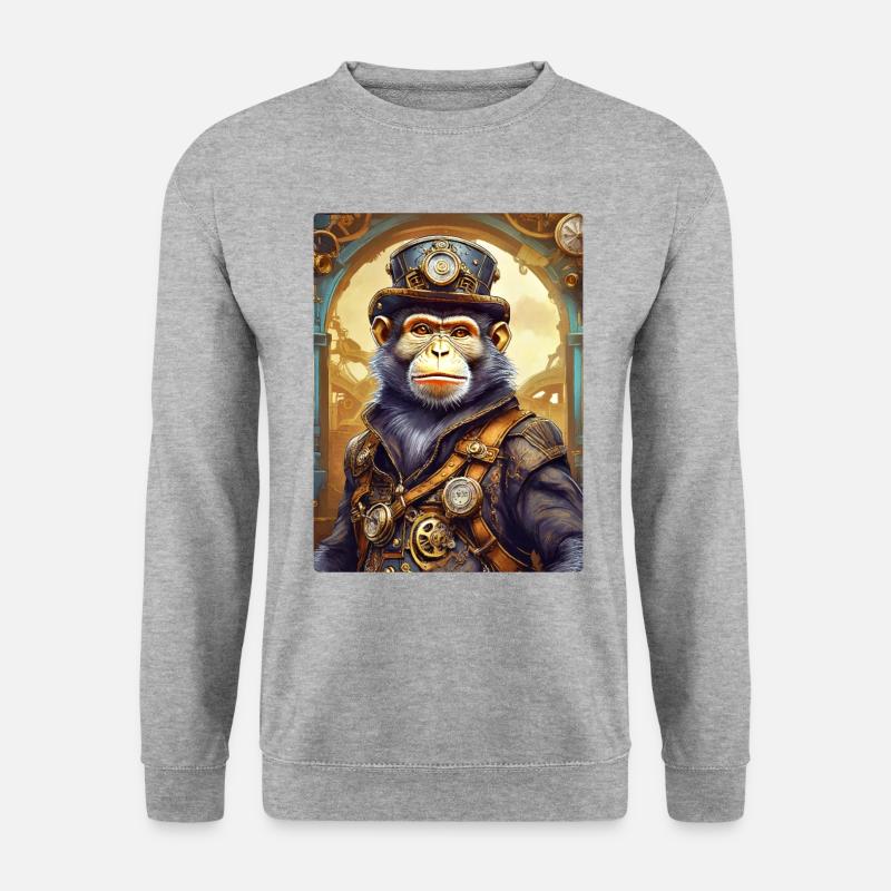 Steampunk Monkey 1.1 - Unisex Sweatshirt - salt & pepper