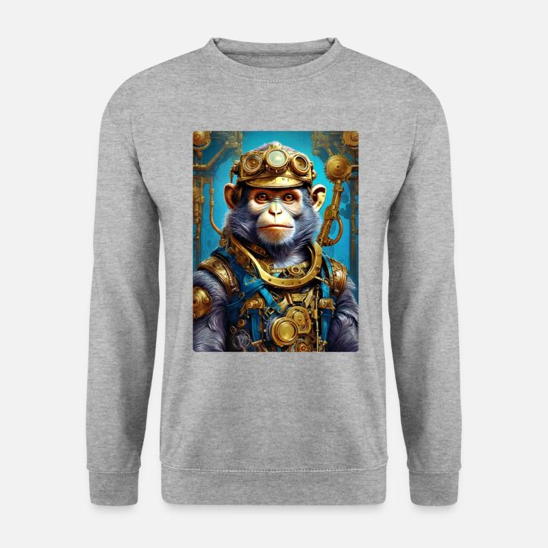 Steampunk Monkey 1.2 - Unisex Sweatshirt - salt & pepper