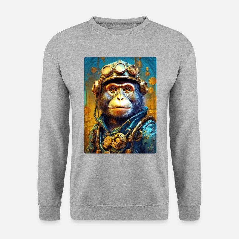 Steampunk Monkey 1.15 - Unisex Sweatshirt - salt & pepper