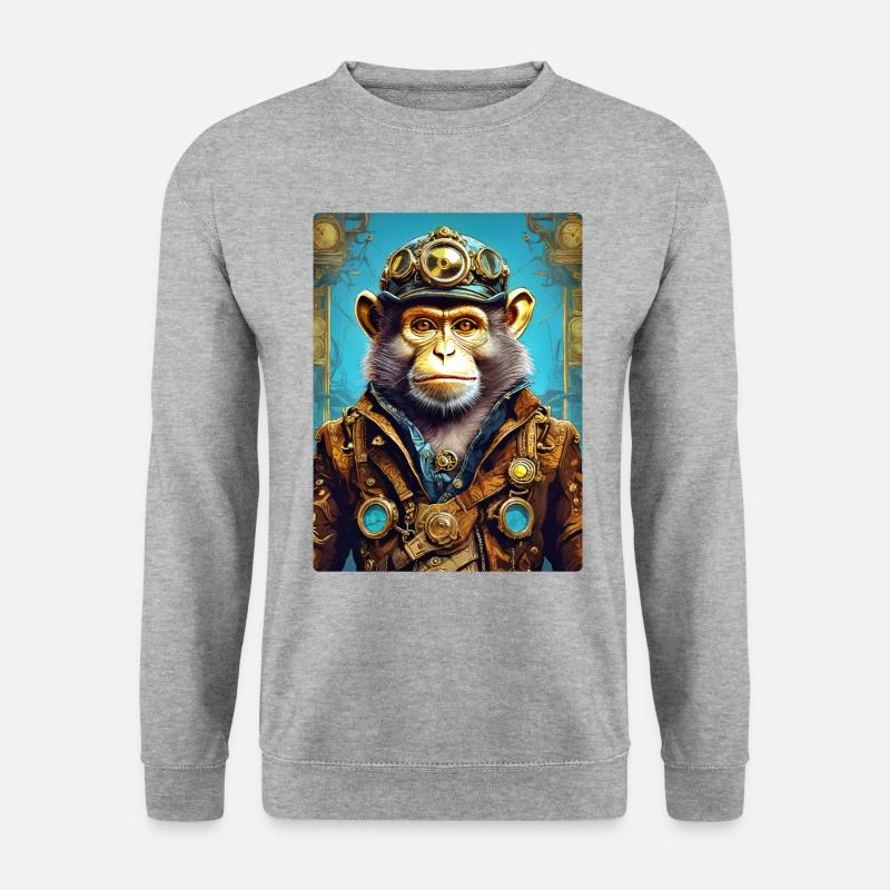 Steampunk Monkey 1.17 - Unisex Sweatshirt - salt & pepper