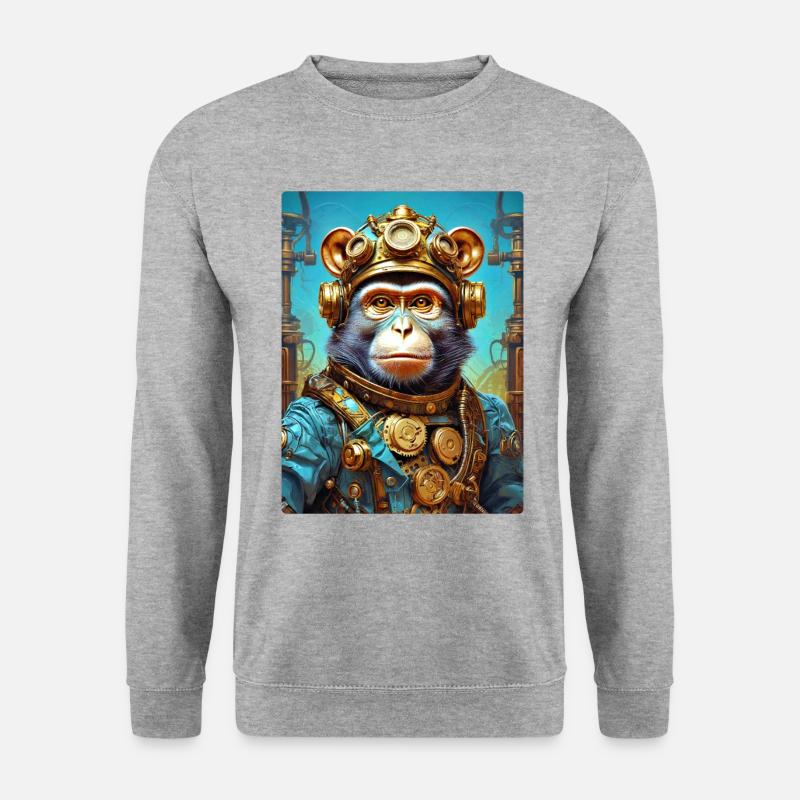 Steampunk Monkey 1.19 - Unisex Sweatshirt - salt & pepper