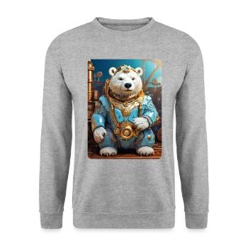 Ours de glace steampunk 1.13 - Sweat-shirt Unisexe - gris chiné - Devant - Alina (178cm) & Michal (187cm)