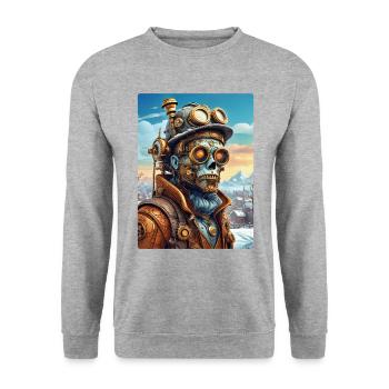 Steampunk Paysage D’hiver Zombie 1.10 - Sweat-shirt Unisexe - gris chiné - Devant - Alina (178cm) & Michal (187cm)