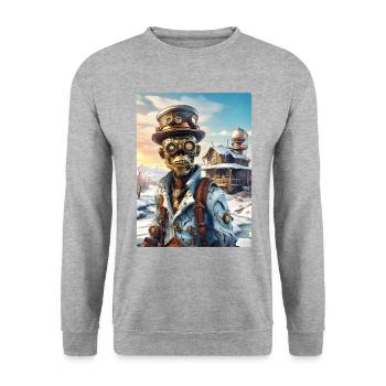 Steampunk Winter Wonderland Zombie 1.12 - Sweat-shirt Unisexe - gris chiné - Devant - Alina (178cm) & Michal (187cm)
