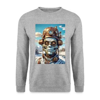 Steampunk Paysage D’hiver Zombie 1.6 - Sweat-shirt Unisexe - gris chiné - Devant - Alina (178cm) & Michal (187cm)