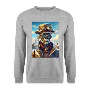 Steampunk Paysage D’hiver Zombie 1.17 - Sweat-shirt Unisexe - gris chiné - Devant - Alina (178cm) & Michal (187cm)