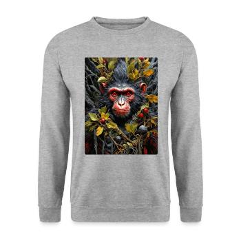 Spooky Plants Monkey 1.8 - Unisex Sweatshirt - salt & pepper - Front - Alina (178cm) & Michal (187cm)
